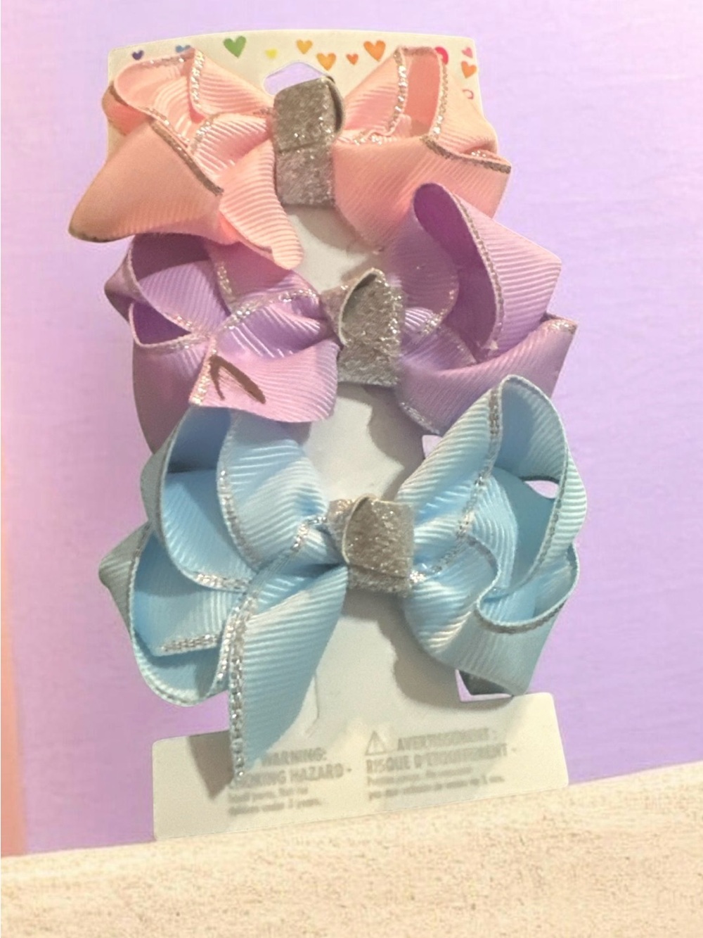 Pastel Ribbon Hair Bows Set for Kids - Pink, Lavender & Blue
1054